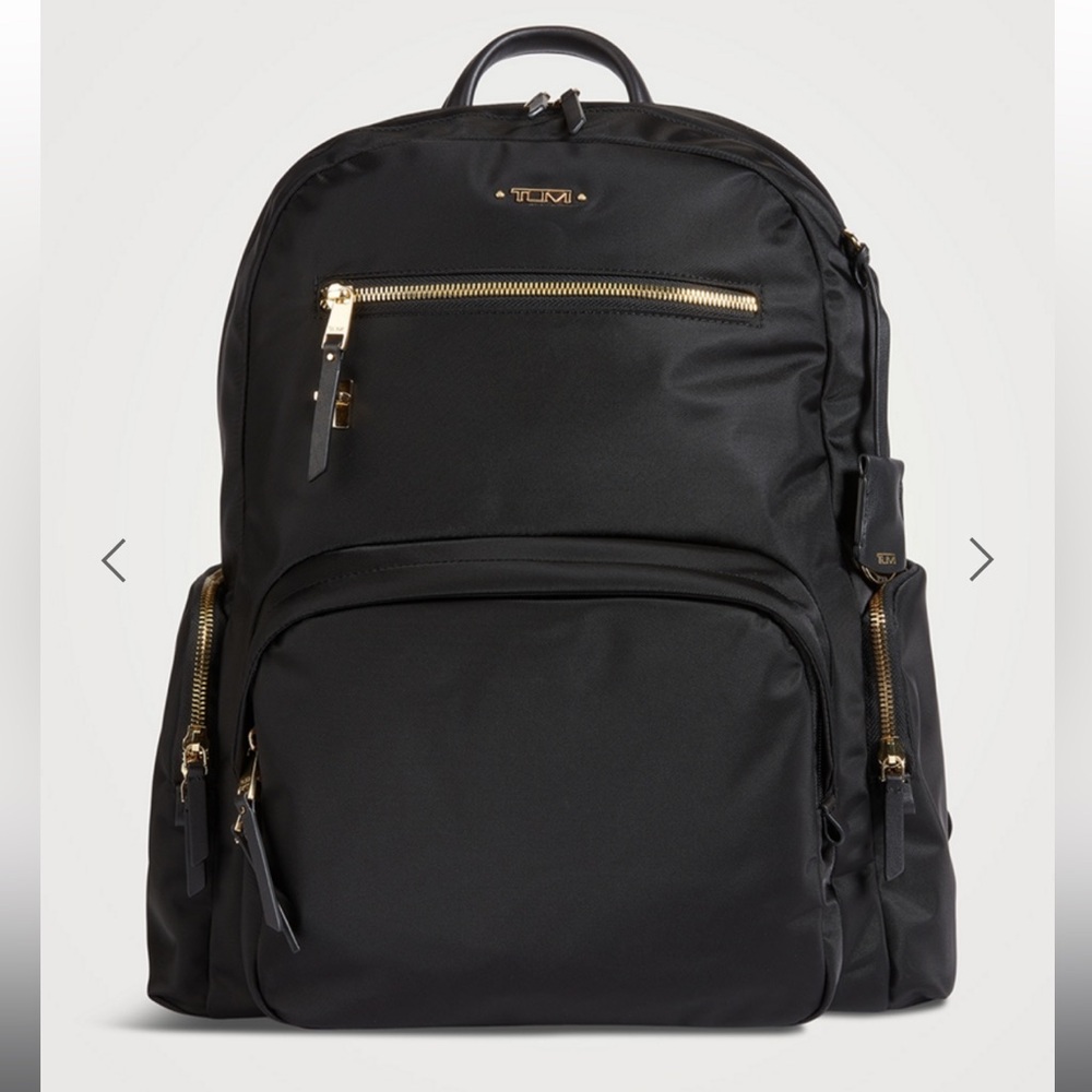 Tumi Voyageur Collection - Carson Black Backpack with Gold Accents